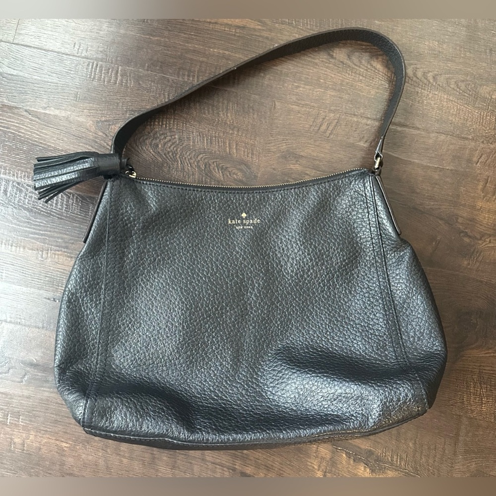 Kate Spade Pebble Leather Tassel Shoulder Bag